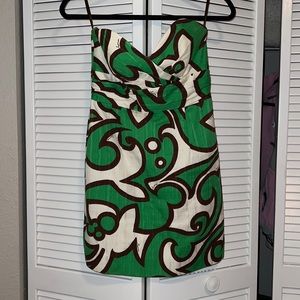 Milly green and white corset dress